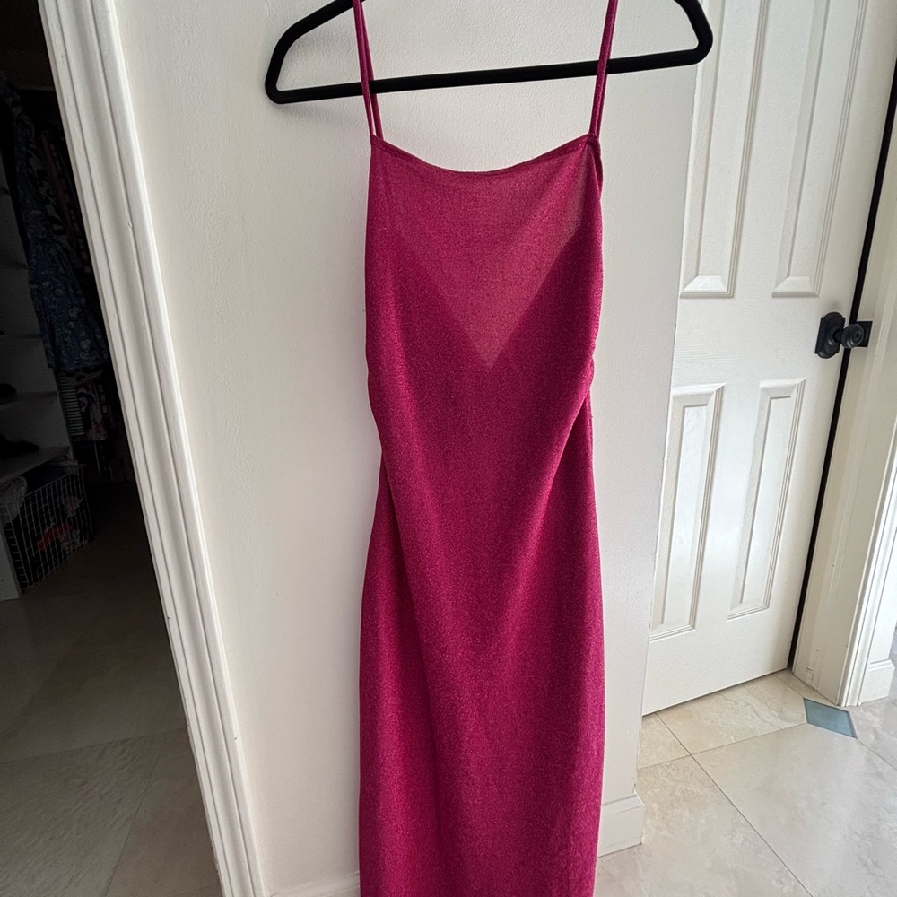 Reformation Pink Sparkle Breslin Dress